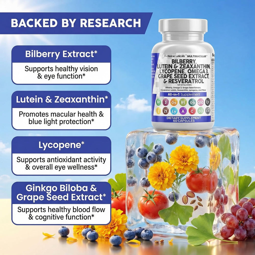 Clean Nutraceuticals lutein and zeaxanthin ingredients displayed for macular support