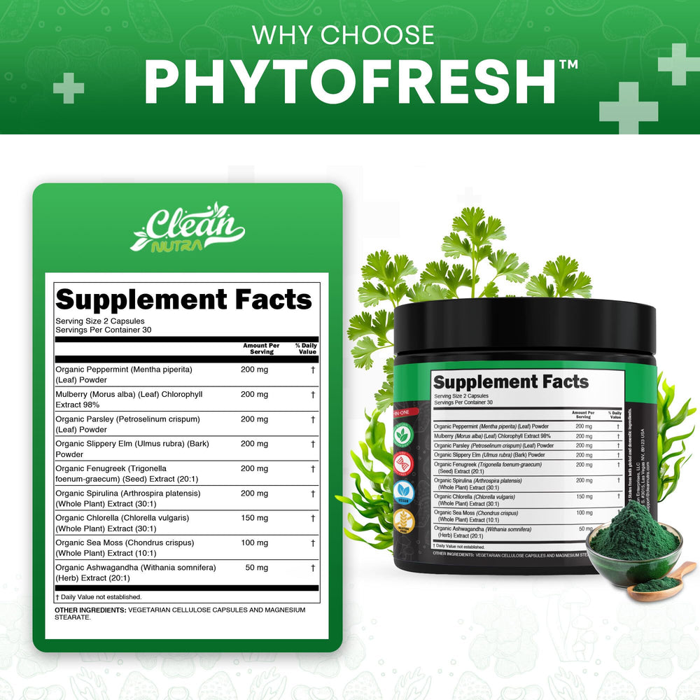 Clean Nutraceuticals sea moss and parsley blend emphasizing mineral-rich support