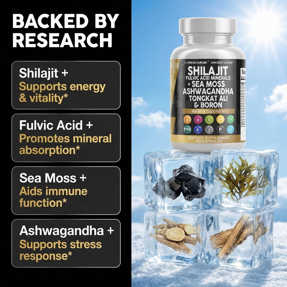 Clean Nutraceuticals supplement facts label detail listing shilajit and cofactors