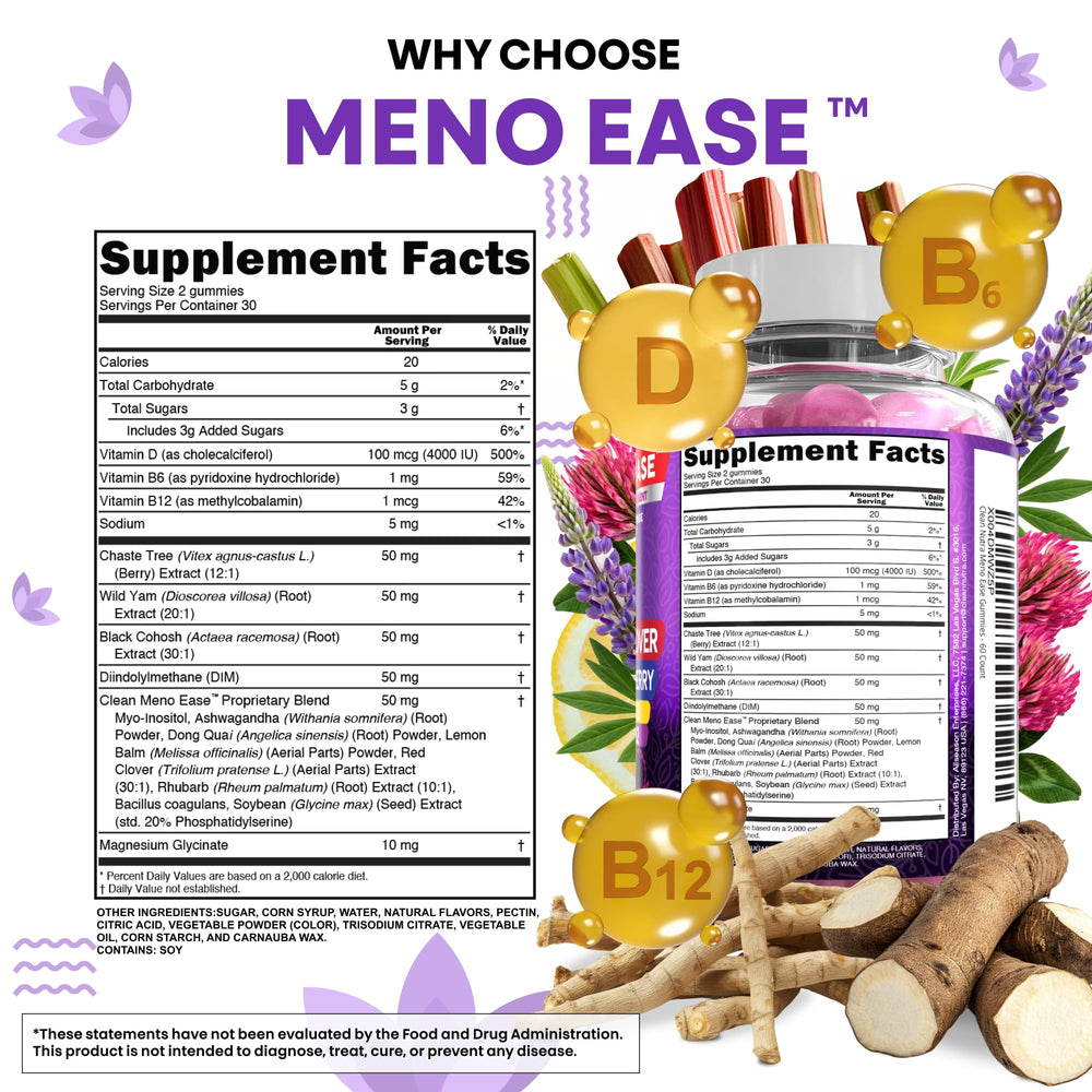 Clean Nutraceuticals flatlay of wild yam, red clover and black cohosh herbs