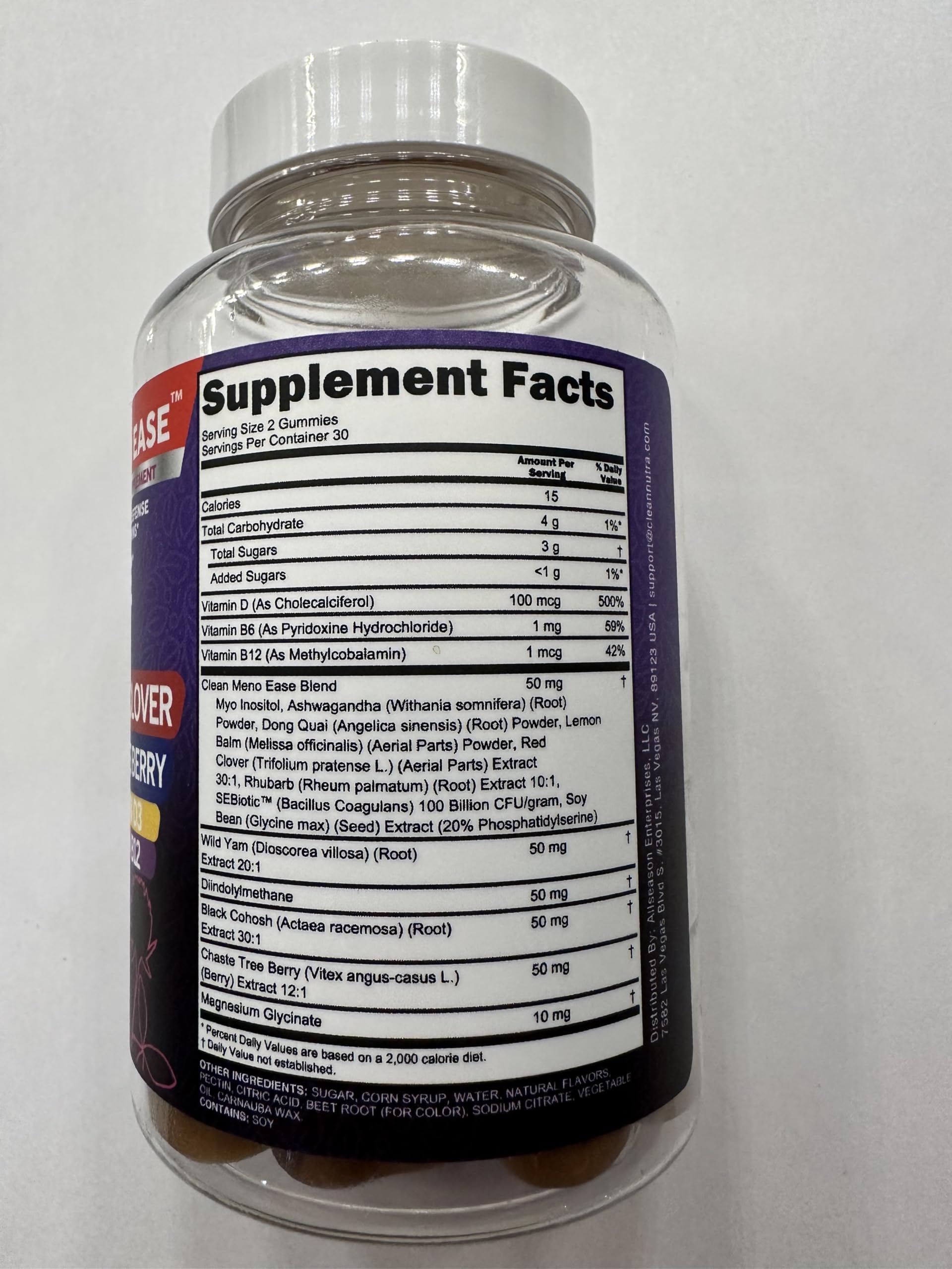 Clean Nutraceuticals supplement facts label clear ingredient transparency