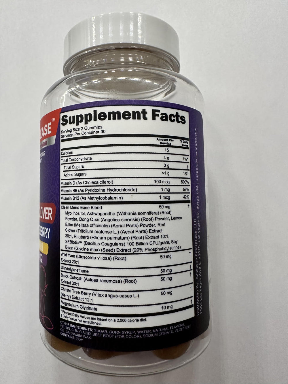 Clean Nutraceuticals supplement facts label clear ingredient transparency