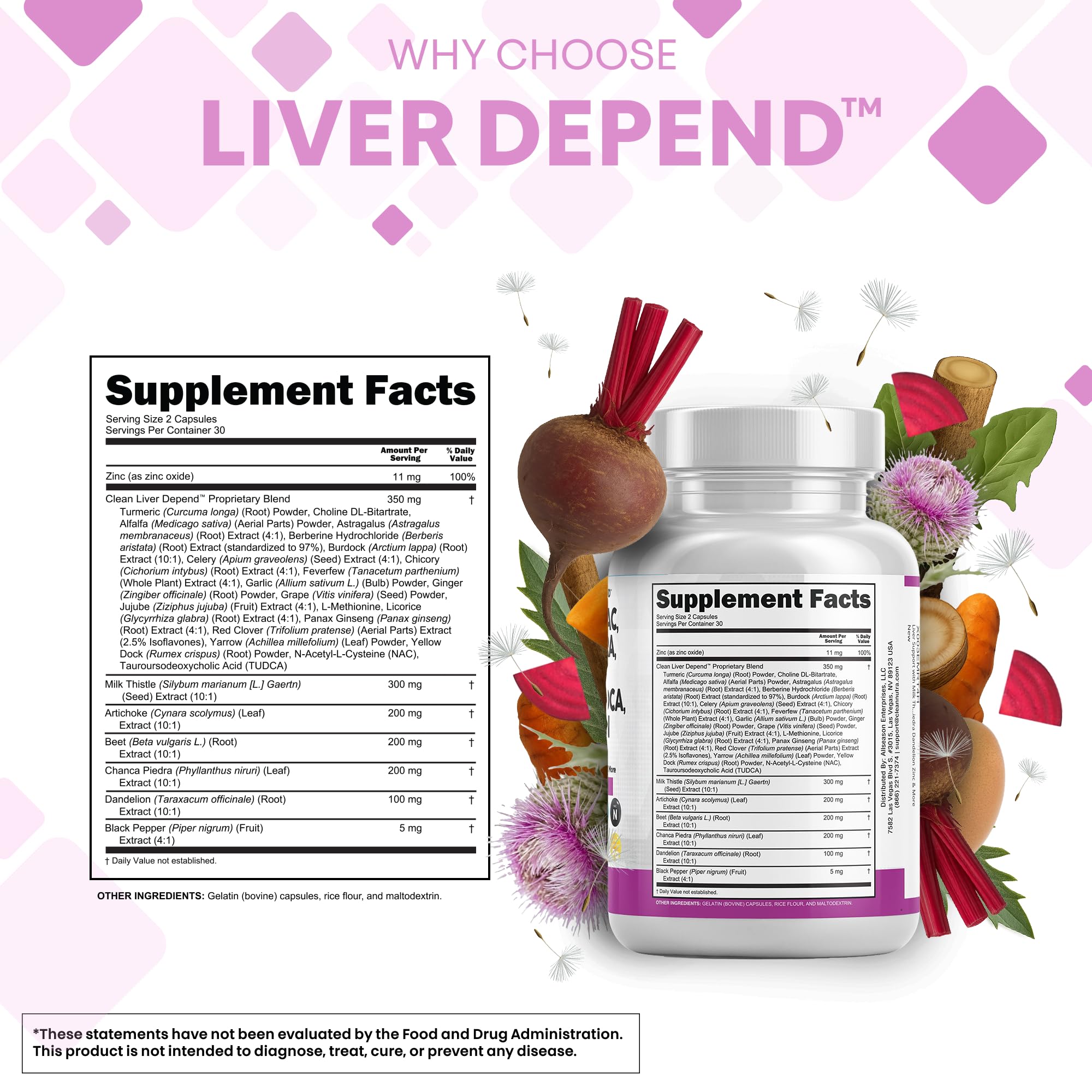 Clean Nutraceuticals supplement facts panel highlighting ingredient diversity