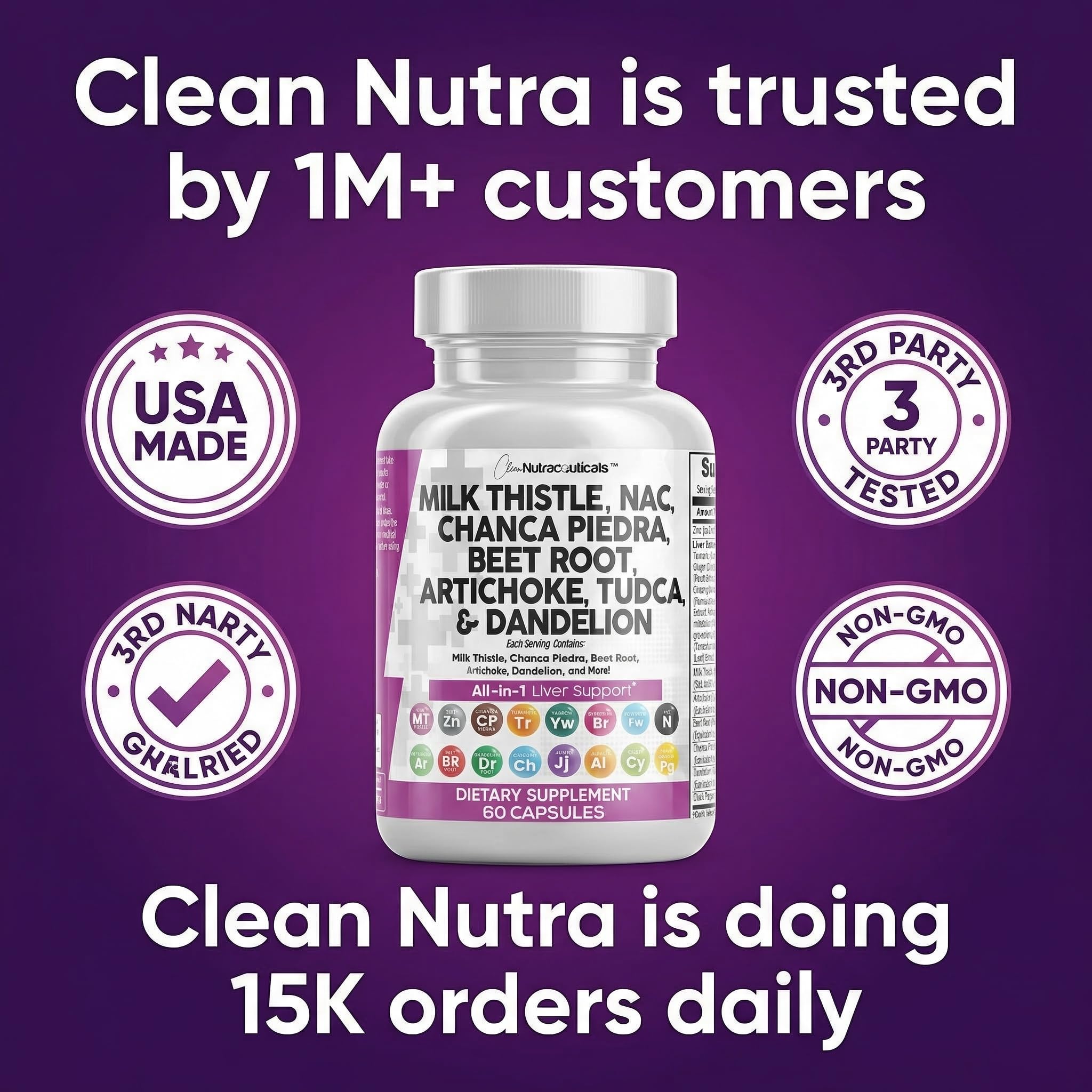 Clean Nutraceuticals open bottle top view showing capsule fill and quality