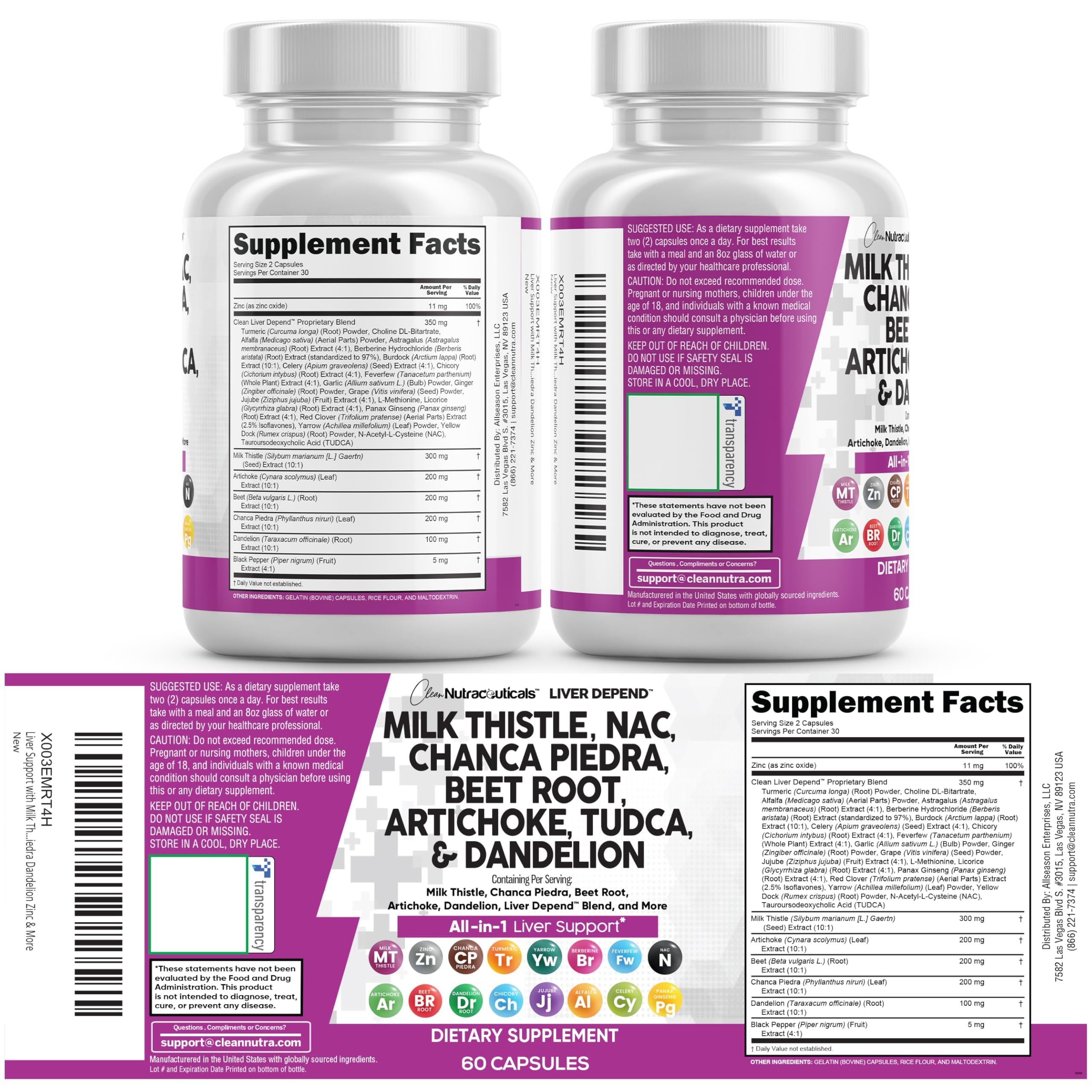 Clean Nutraceuticals bottle side profile showing label and seal integrity