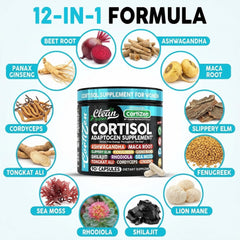 Clean Nutraceuticals capsules next to a measuring spoon showing serving size