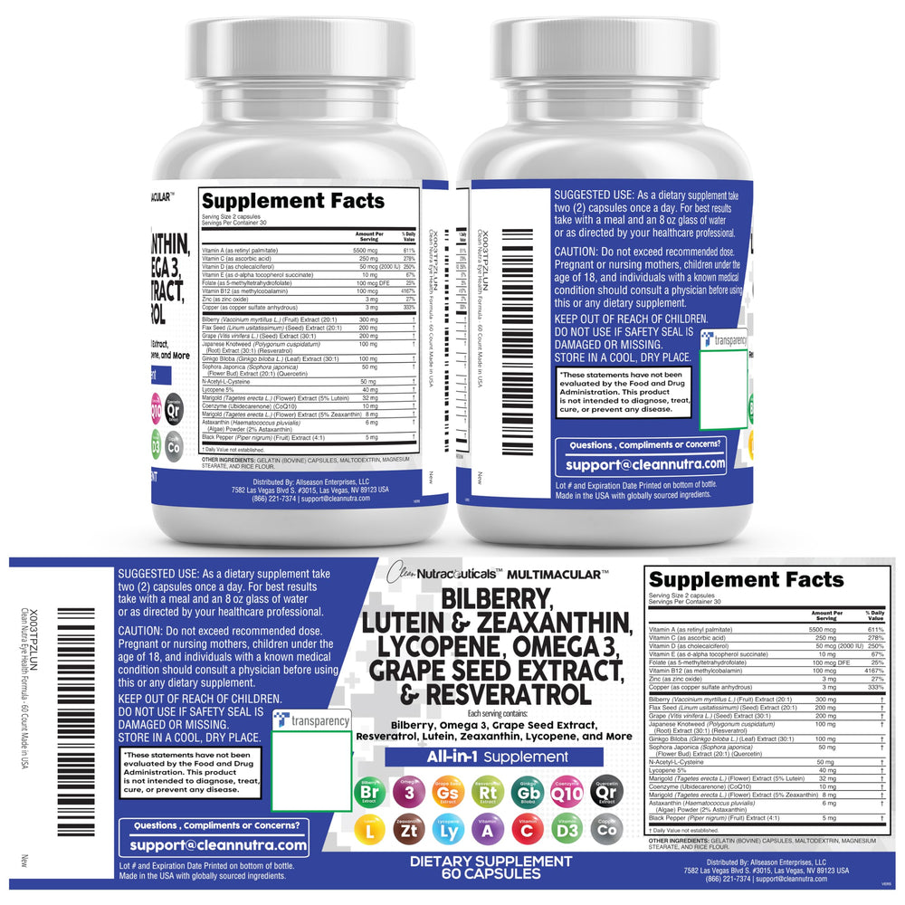 Clean Nutraceuticals bottle on shelf demonstrating retail-ready presentation