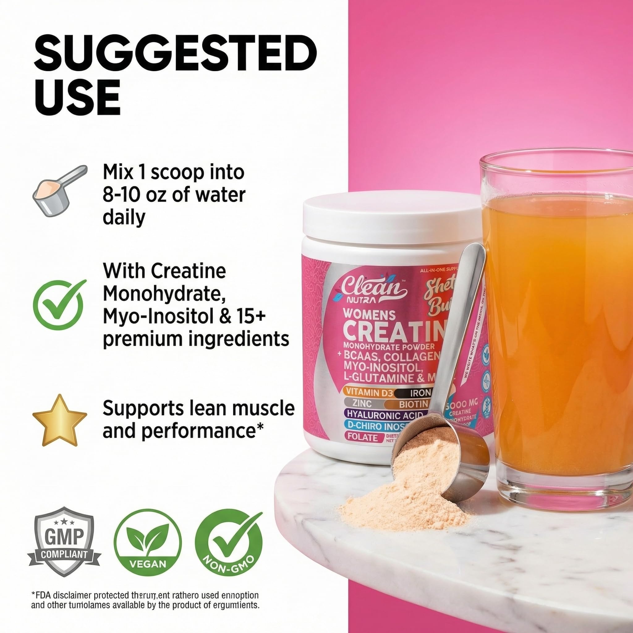 Clean Nutraceuticals next to common kitchen items to show jar size and scale