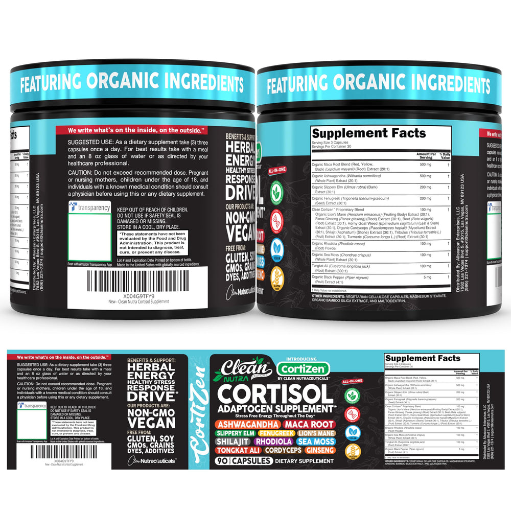 Clean Nutraceuticals supplement facts label clearly showing ingredient list