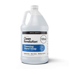Clean Revolution front view of 128 fl oz gallon bottle showing packaging and benefit