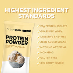 Clean Simple Eats mixed shake in glass proving quick blendability and taste