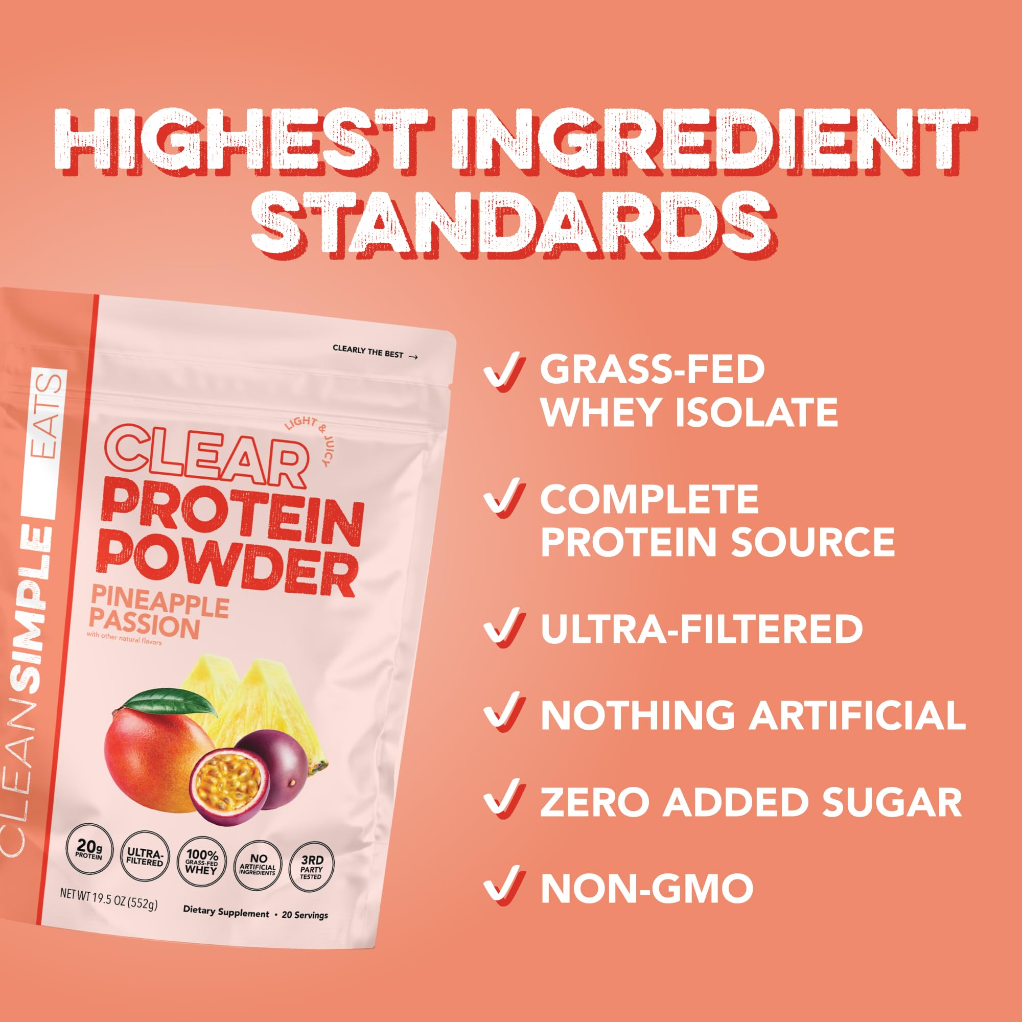 Clean Simple Eats powder being shaken in bottle, quick-prep convenience benefit