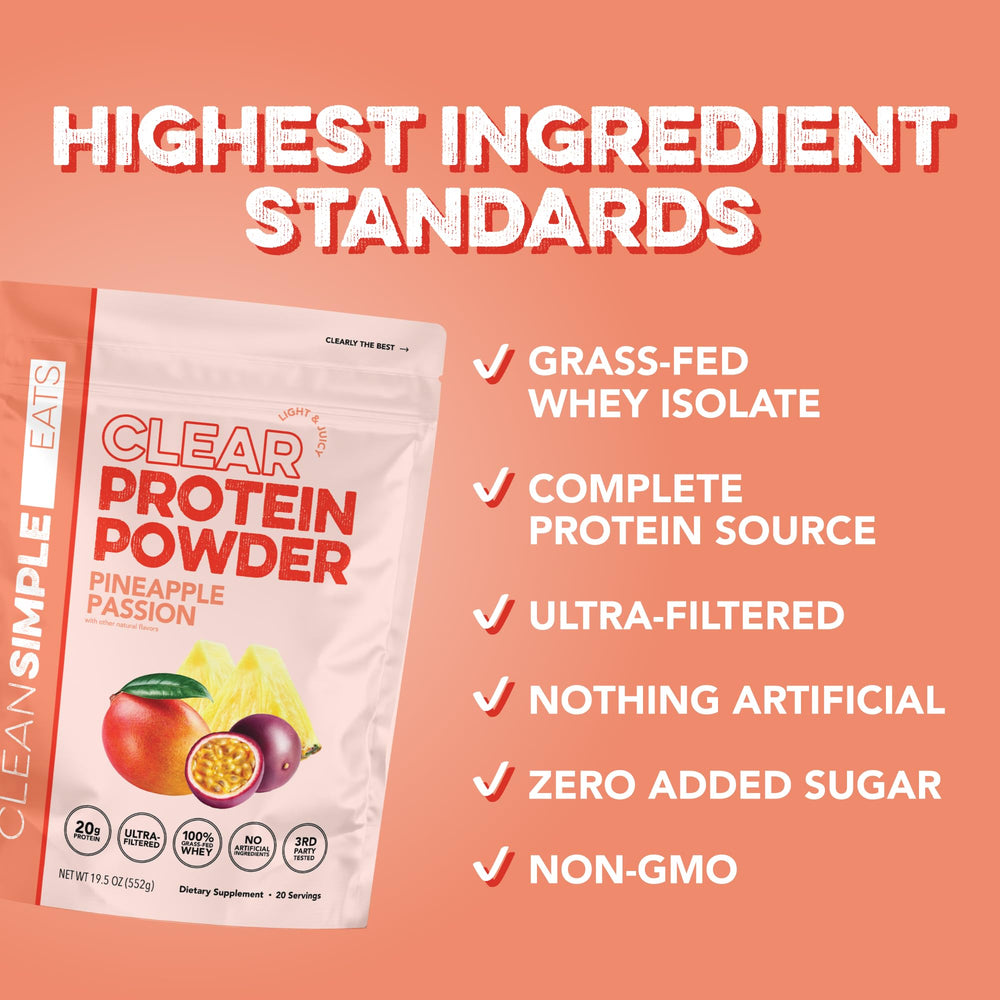 Clean Simple Eats powder being shaken in bottle, quick-prep convenience benefit