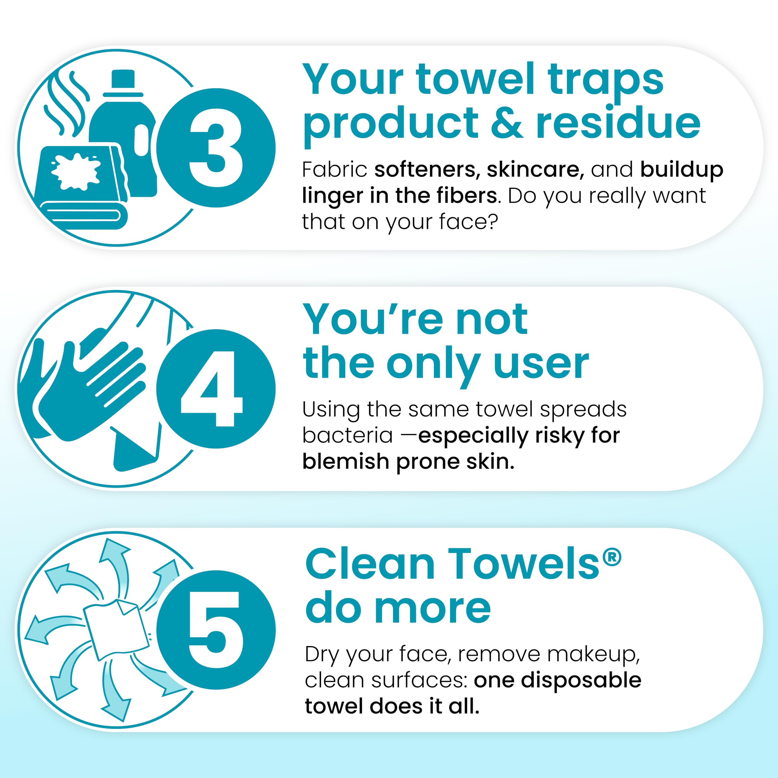 CLEAN SKIN CLUB towel with cleanser demonstrating enhanced cleansing benefit