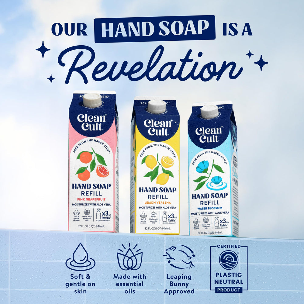 Cleancult pumped into bottle illustrating ease of use and tidy dispensing