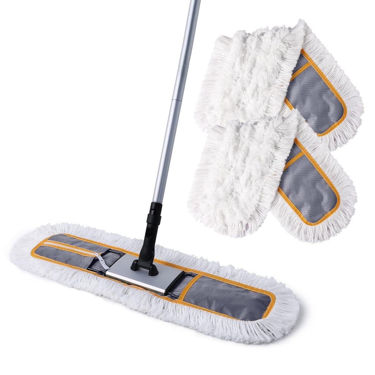 CLEANHOME front view of 24-inch dust mop showing wide coverage and sturdy frame