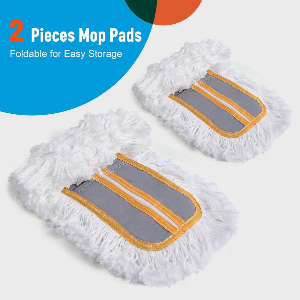 CLEANHOME mop next to standard broom for size and coverage comparison