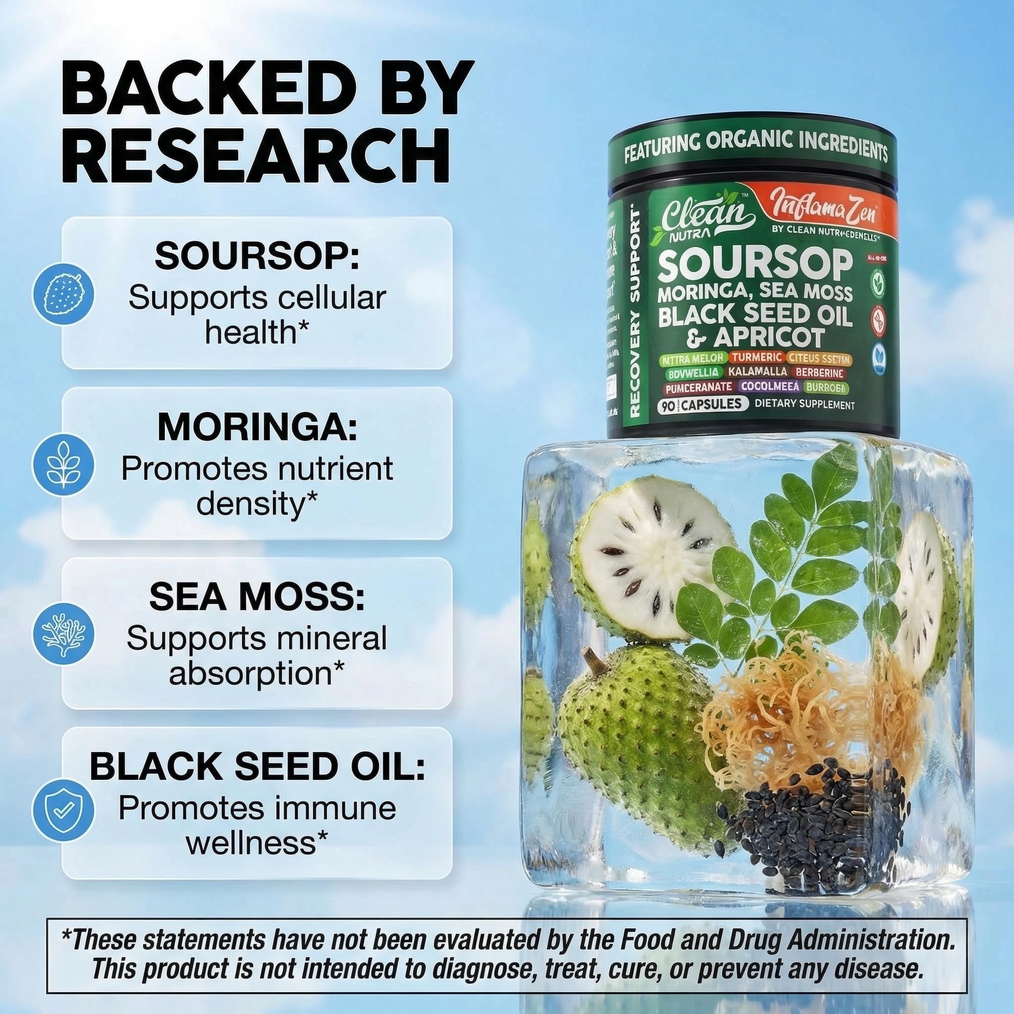 Clean Nutraceuticals assorted raw botanicals arranged to show ingredient variety and synergy