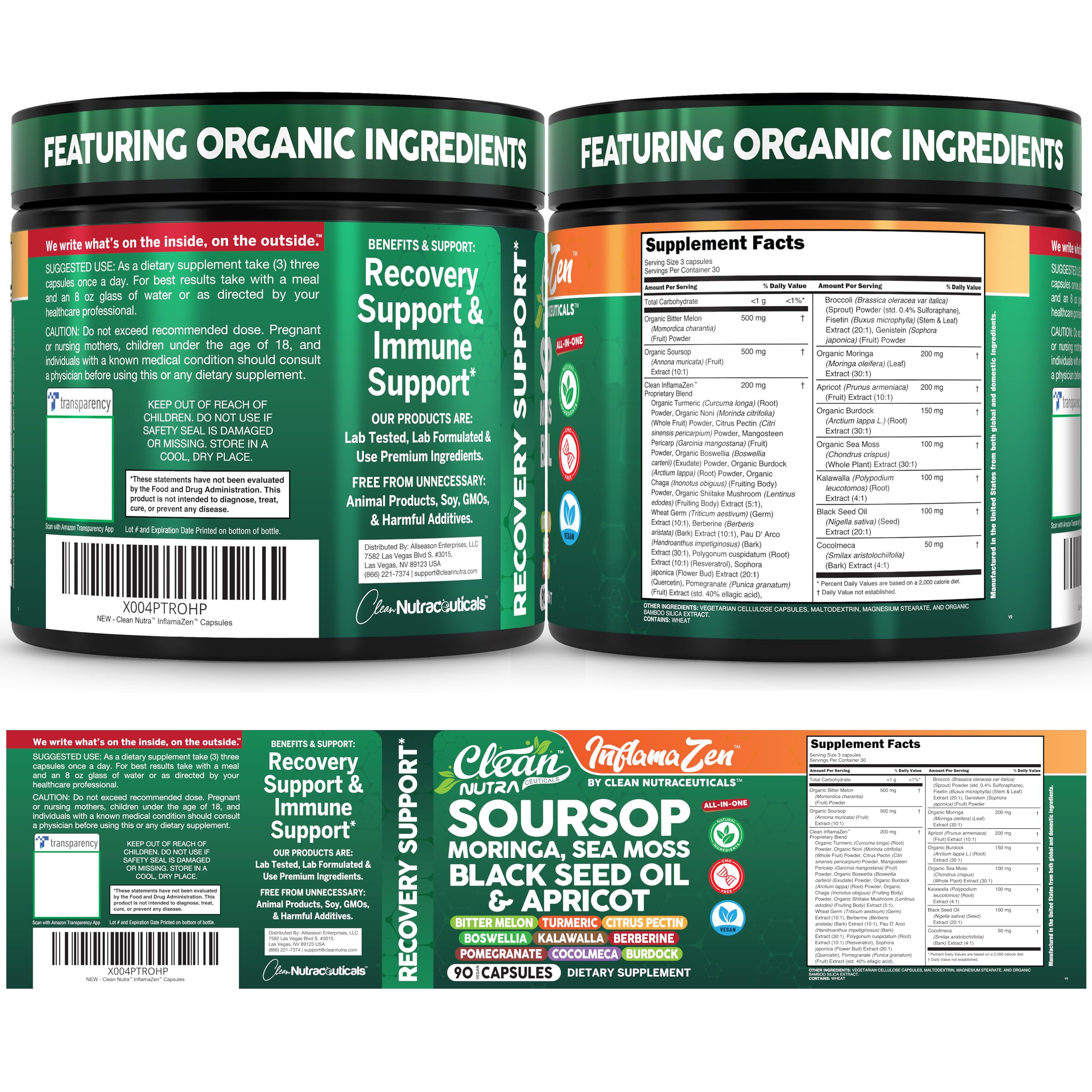 Clean Nutraceuticals capsules in hand with ruler showing compact size and portability benefit