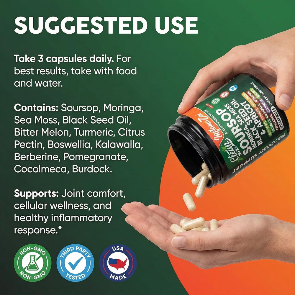 Clean Nutraceuticals two capsules on surface showing daily serving and easy dosing benefit