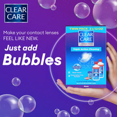 Clear Care bubbling action close-up demonstrating visible cleaning effect