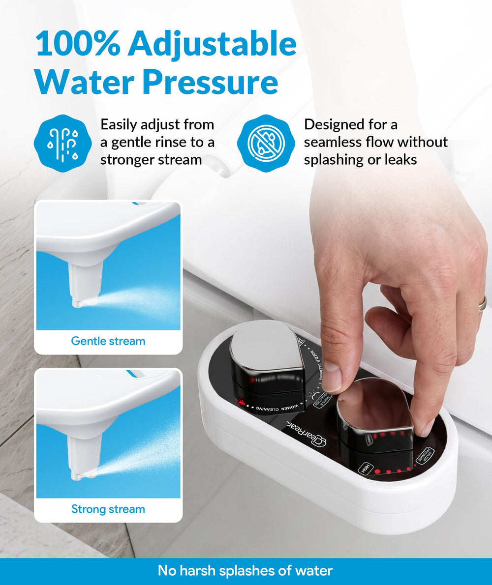 CLEAR REAR metal connectors and hoses included for leak-proof setup