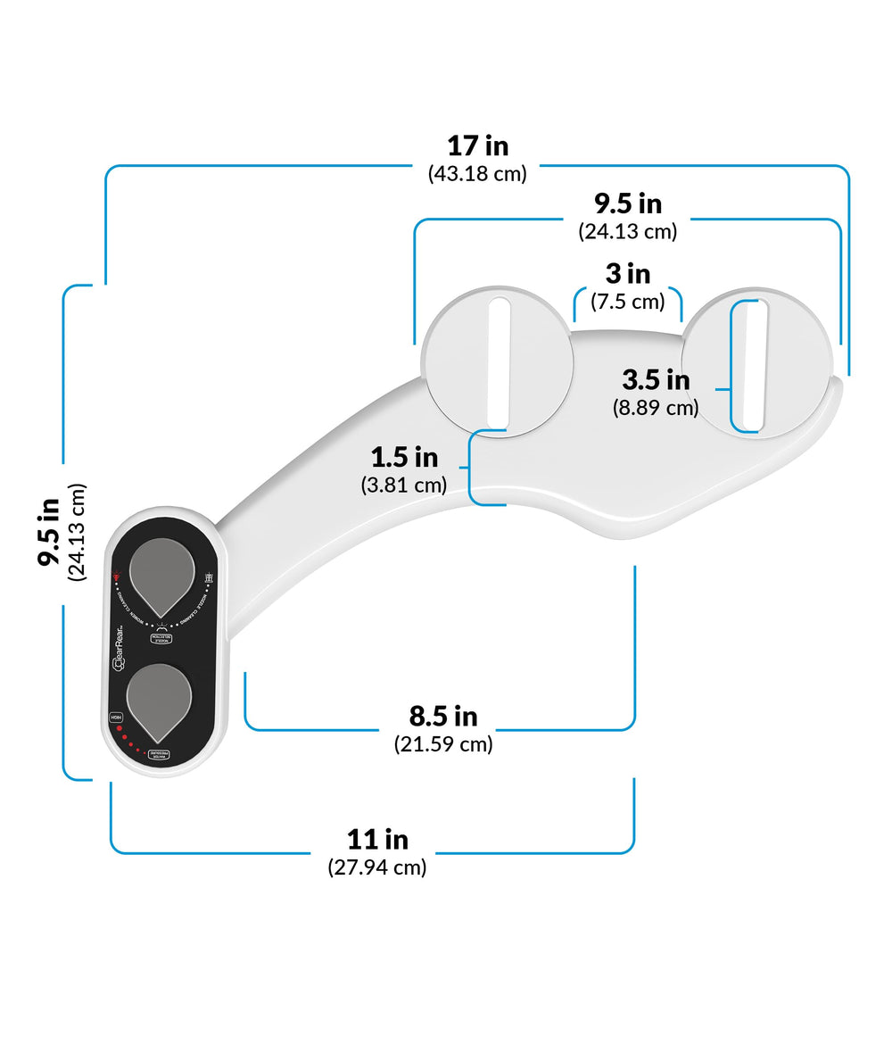 CLEAR REAR nozzle retracting action showing automatic self-cleaning feature