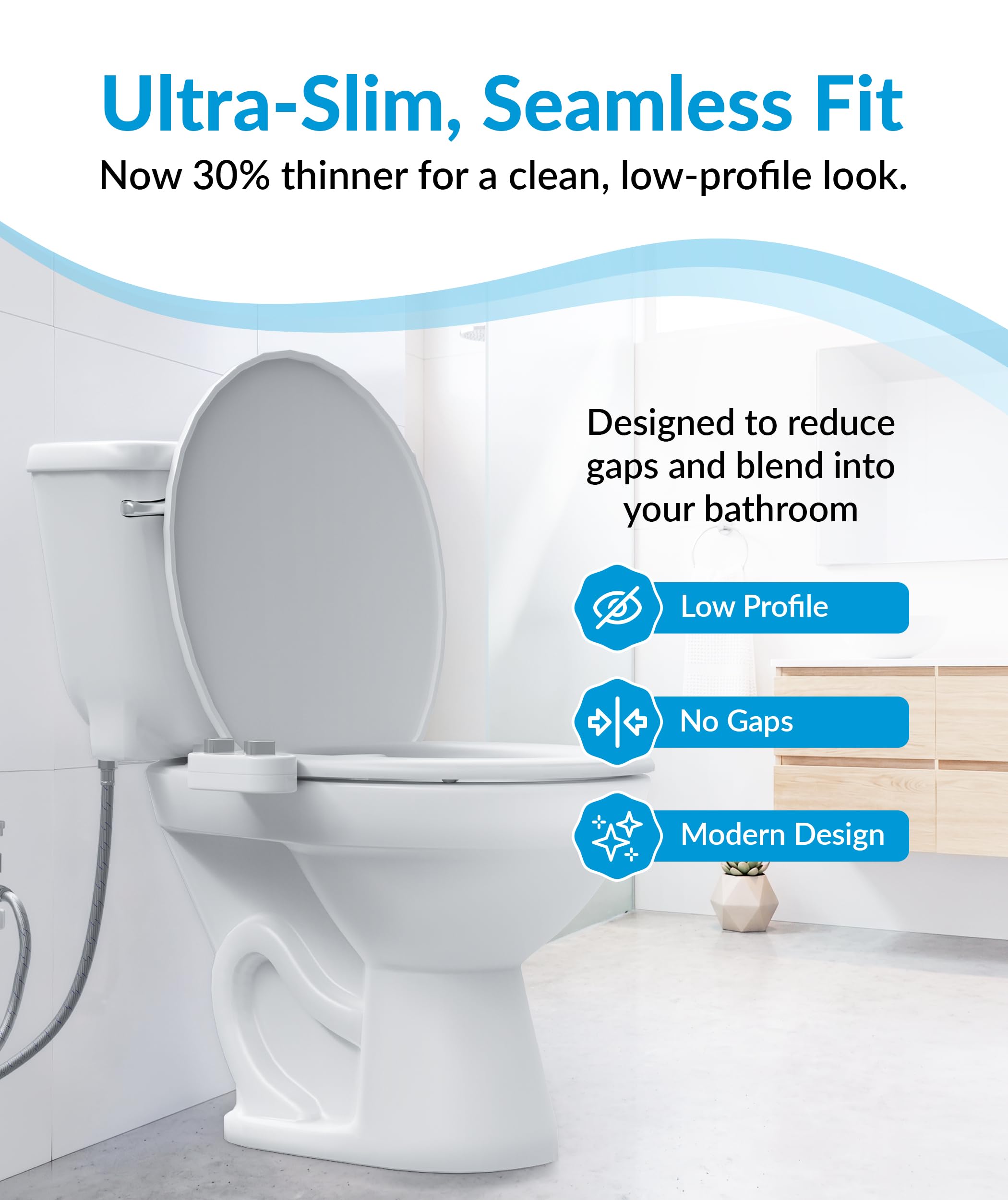 CLEAR REAR next to ruler showing compact scale for small bathrooms