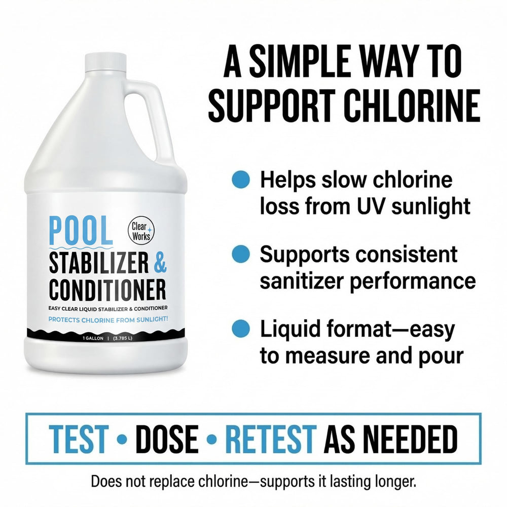 Clear Works liquid texture close-up highlighting smooth formula for fast mixing
