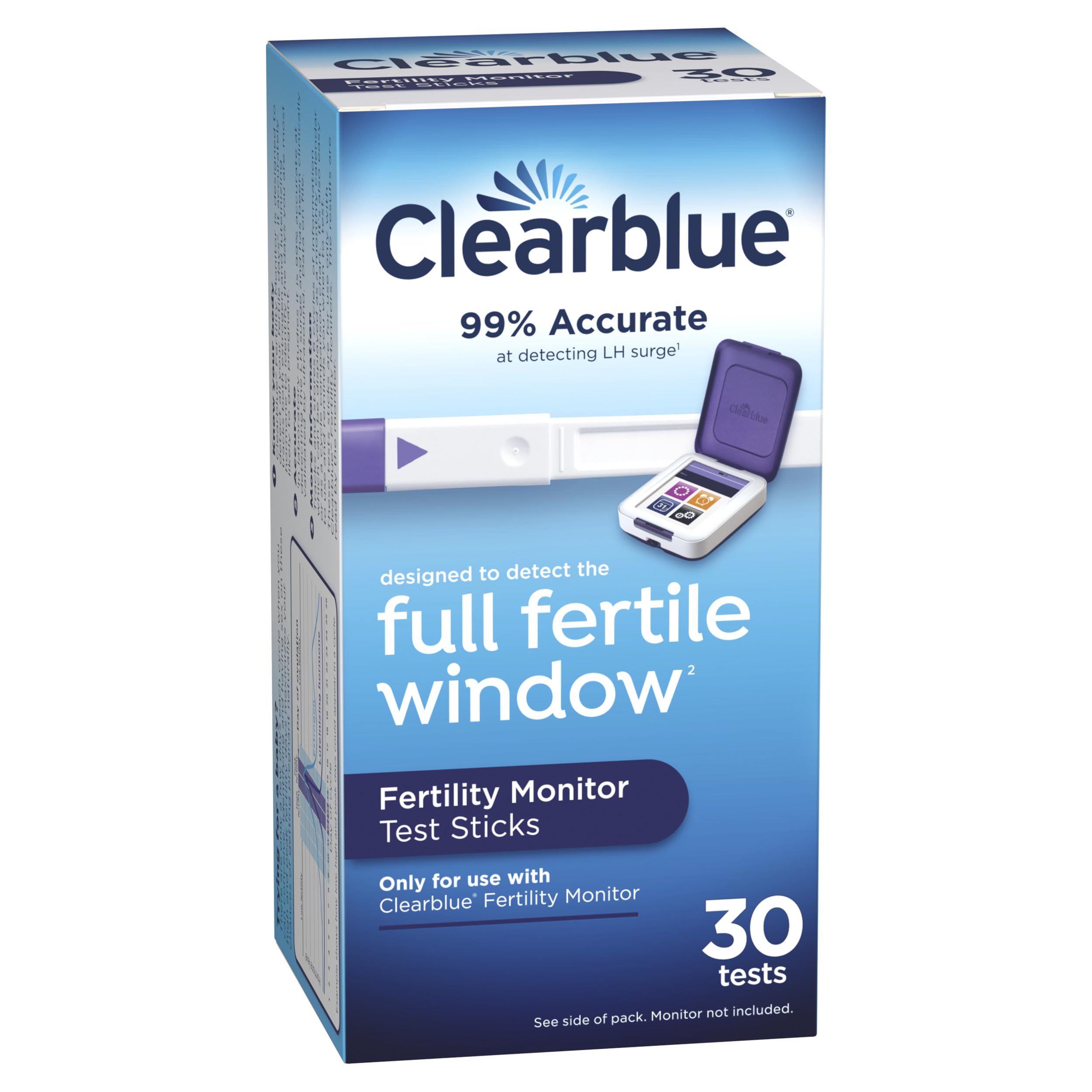 Couple in bedroom with Clearblue monitor suggesting planned timing
