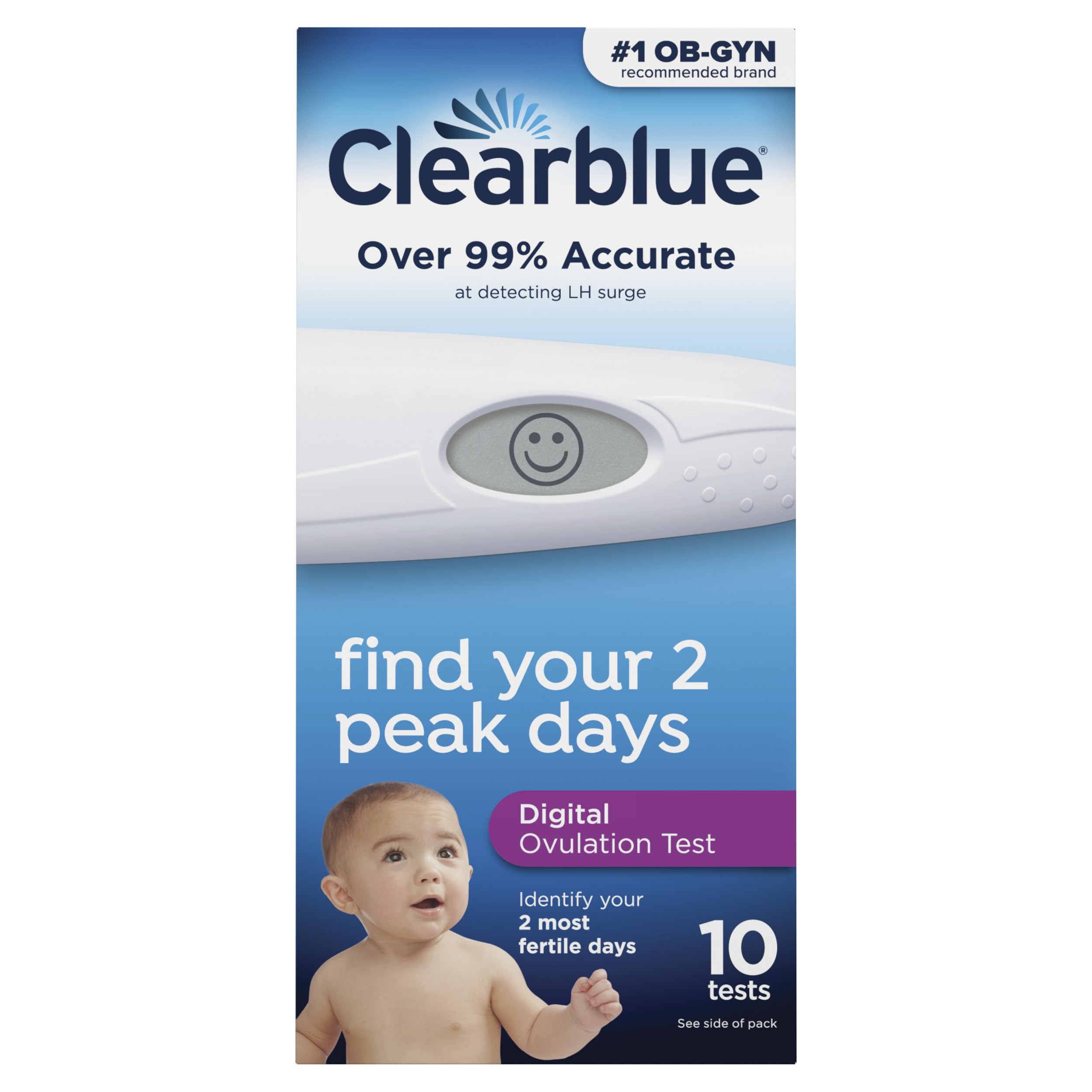 Clearblue digital reader and single test stick showing ease of use