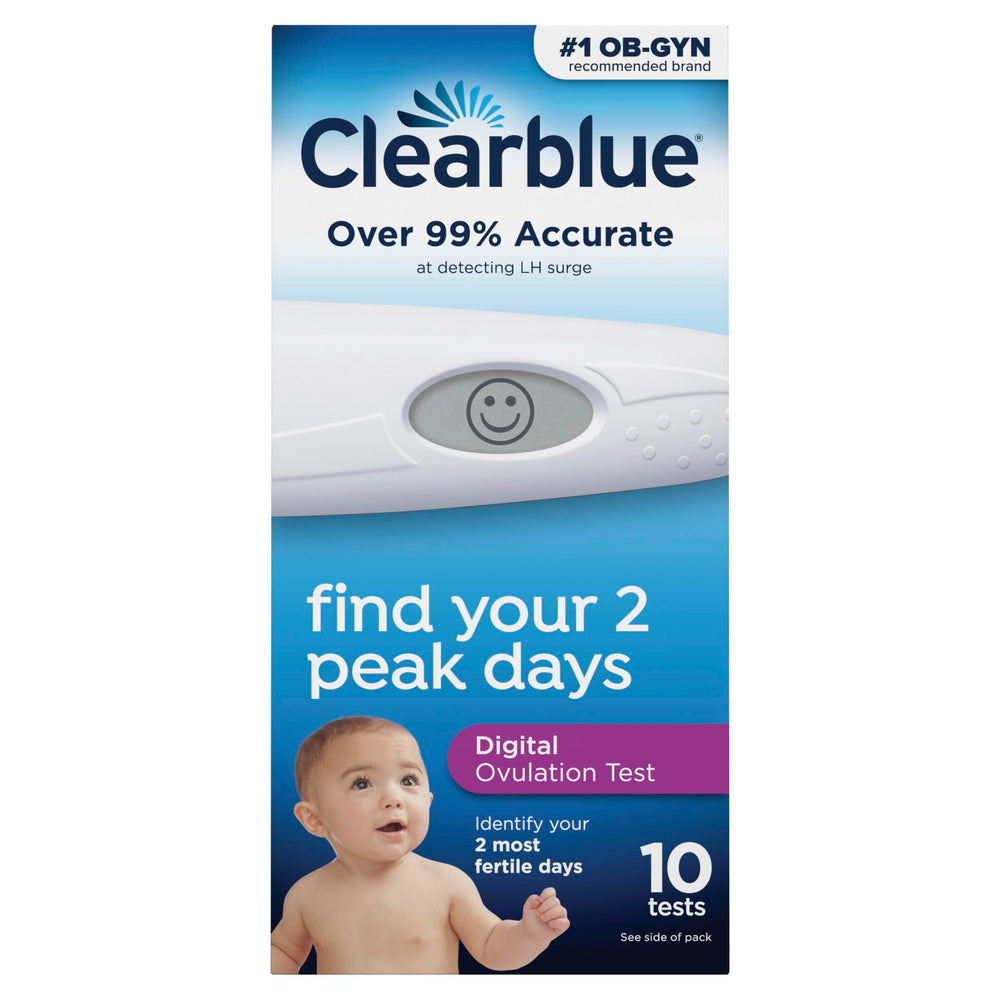 Clearblue digital reader and single test stick showing ease of use