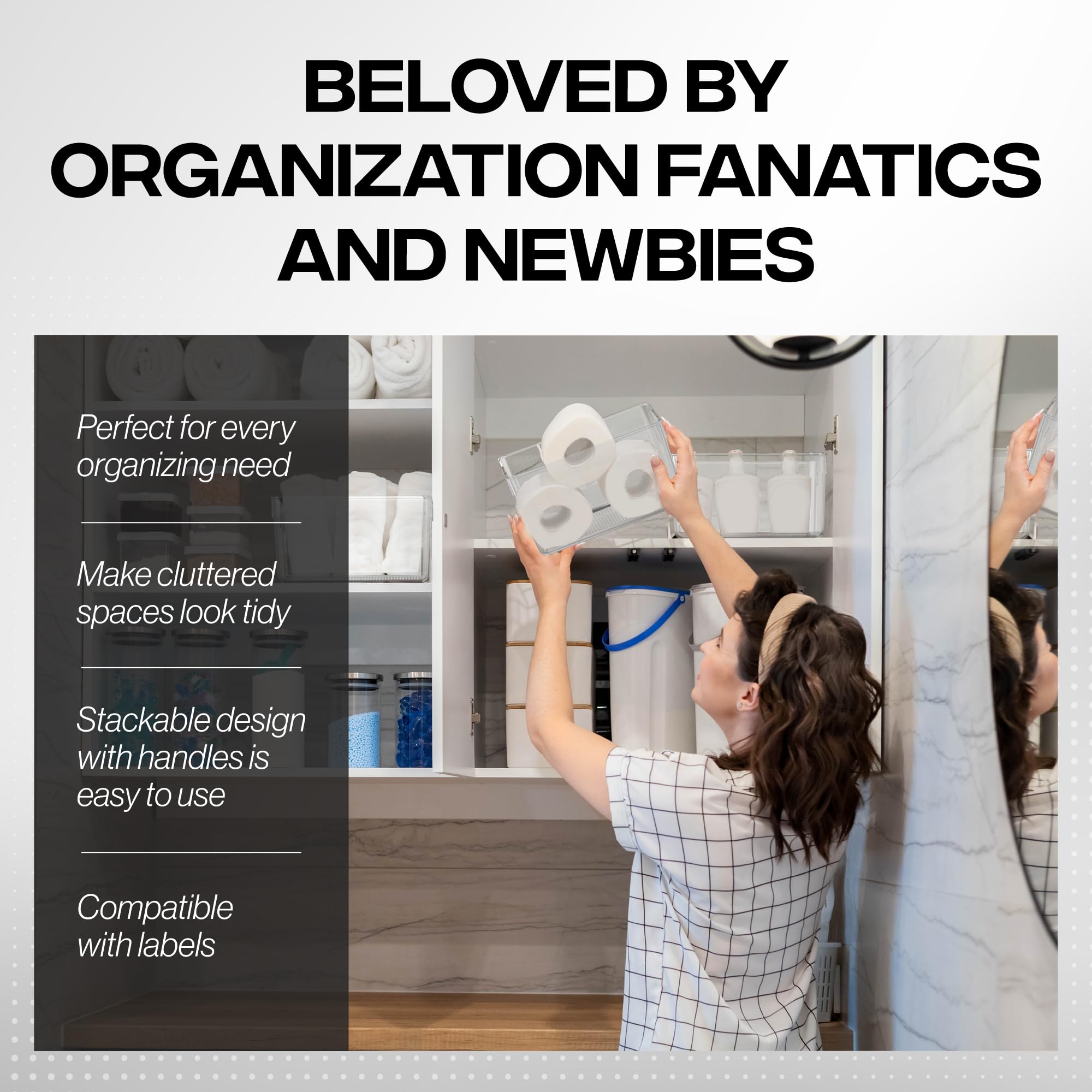 ClearSpace bin inside refrigerator storing food items for neat visibility