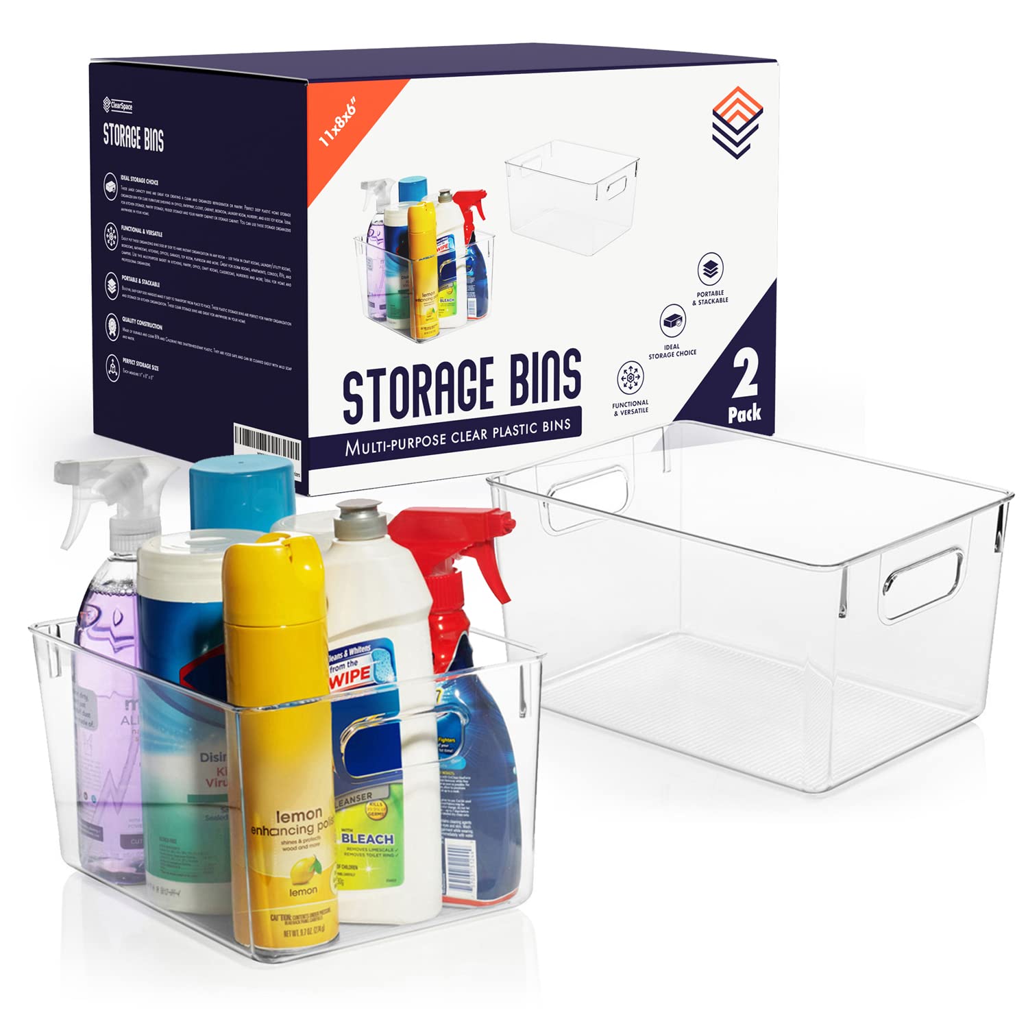 ClearSpace front view showing clear bin for visible storage and quick access