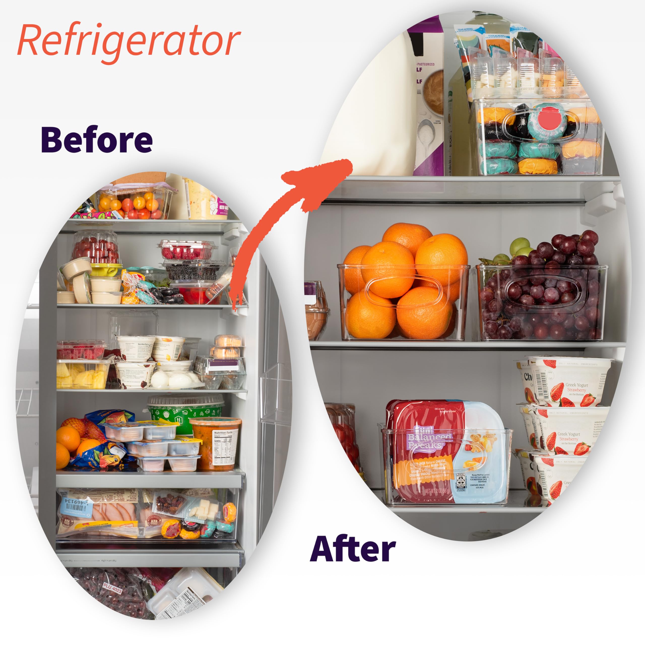 ClearSpace on kitchen shelf filled and styled showing tidy pantry benefit