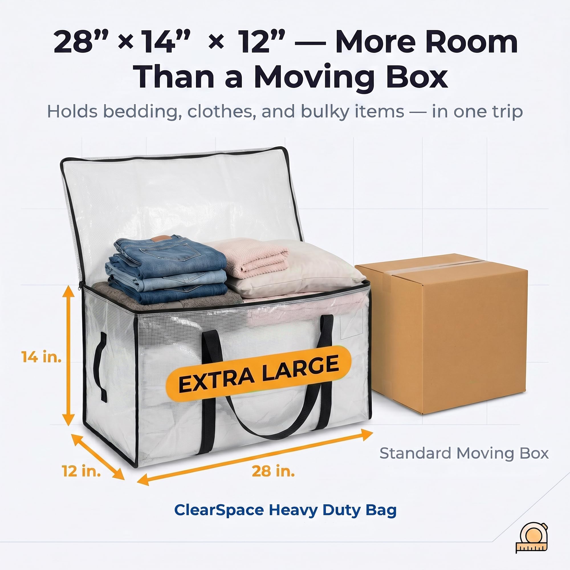 ClearSpace side handle lift action enabling easier two-person transport