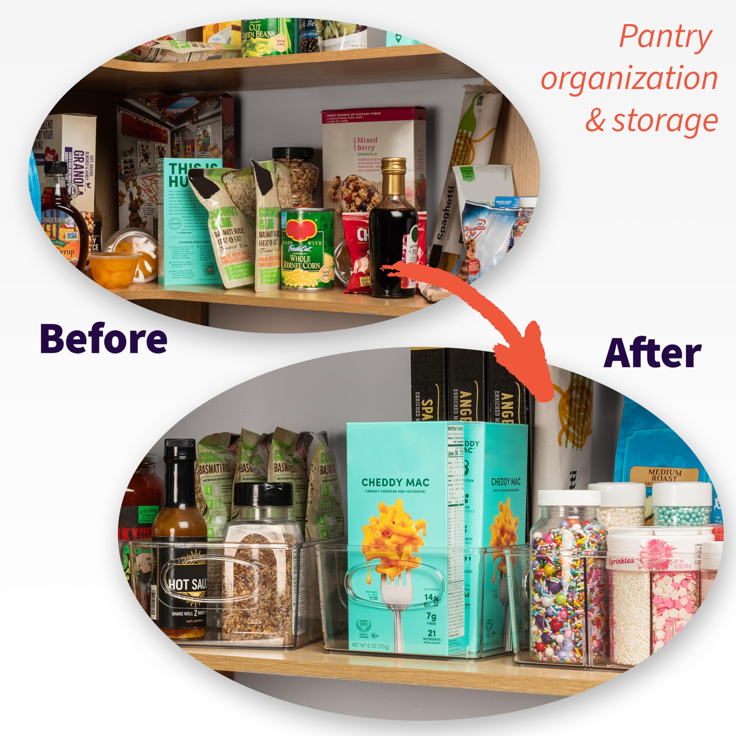 ClearSpace top view with pantry items arranged for easy identification