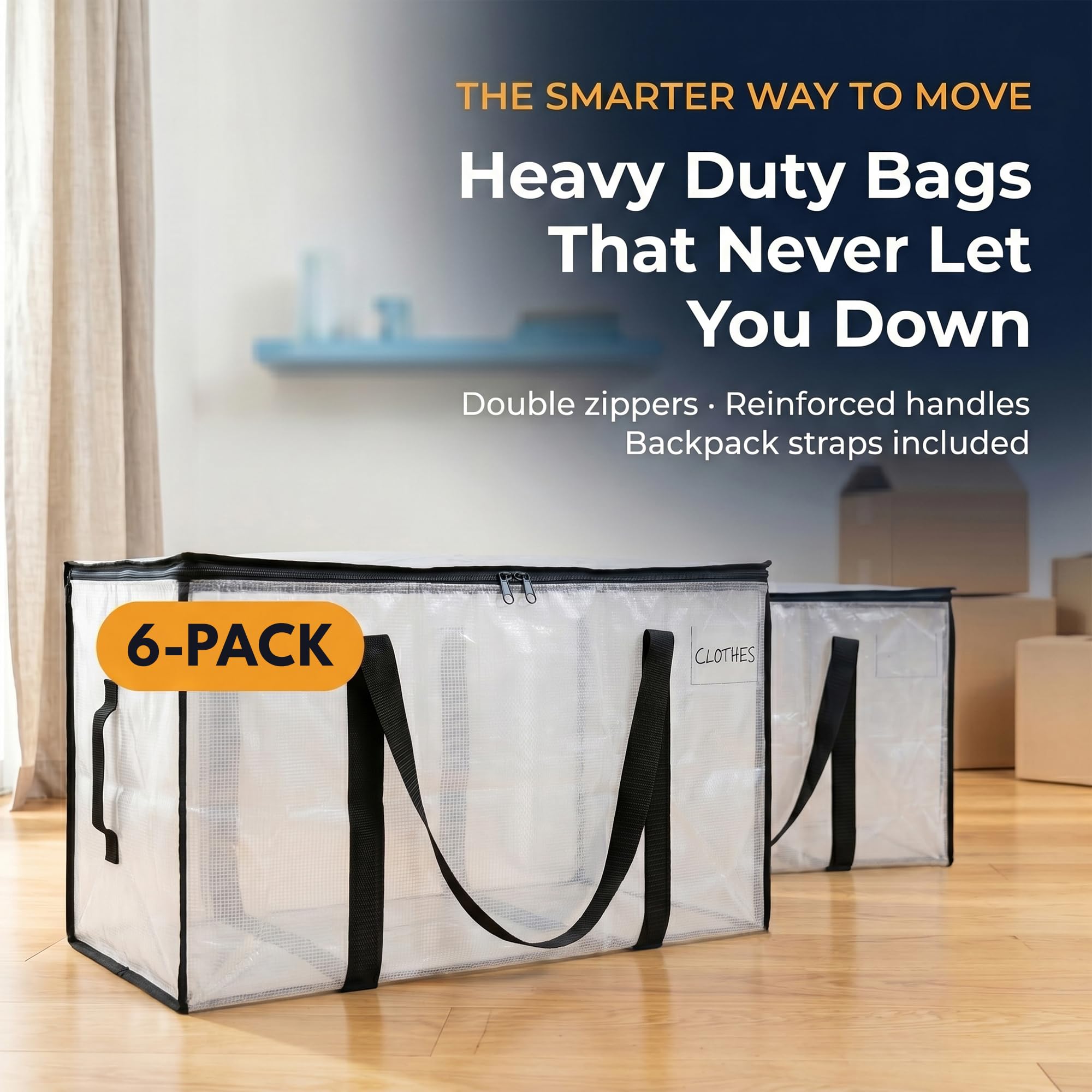 ClearSpace zipper and top handle detail offering secure closure benefit