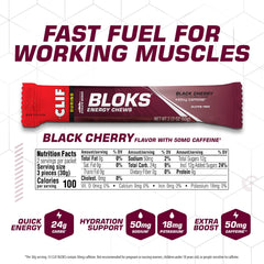 Clif Bloks open single-serve pack with cubes visible for easy mid-activity access