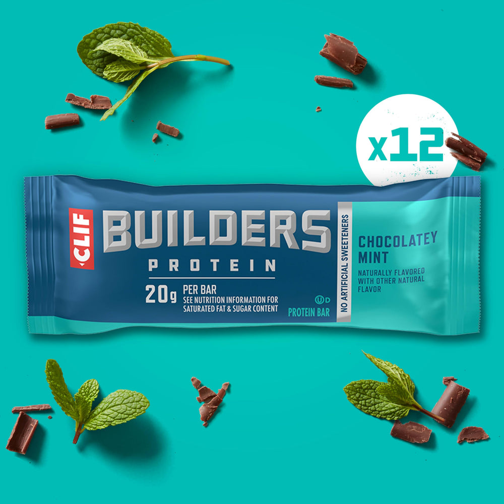 CLIF BUILDERS bars inside a gym bag illustrating portable recovery