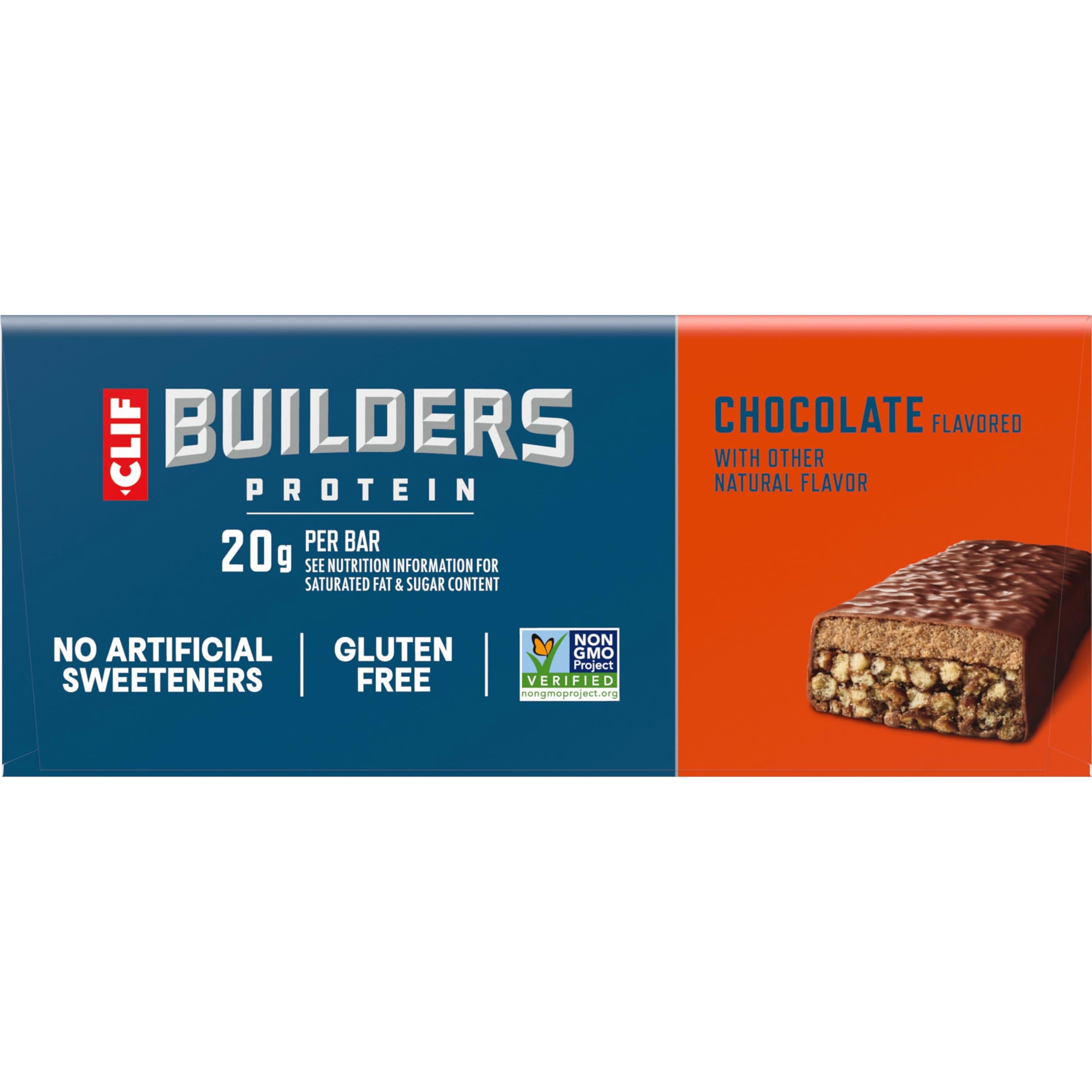 CLIF BUILDER'S bar bitten to reveal interior texture and appetizing appeal