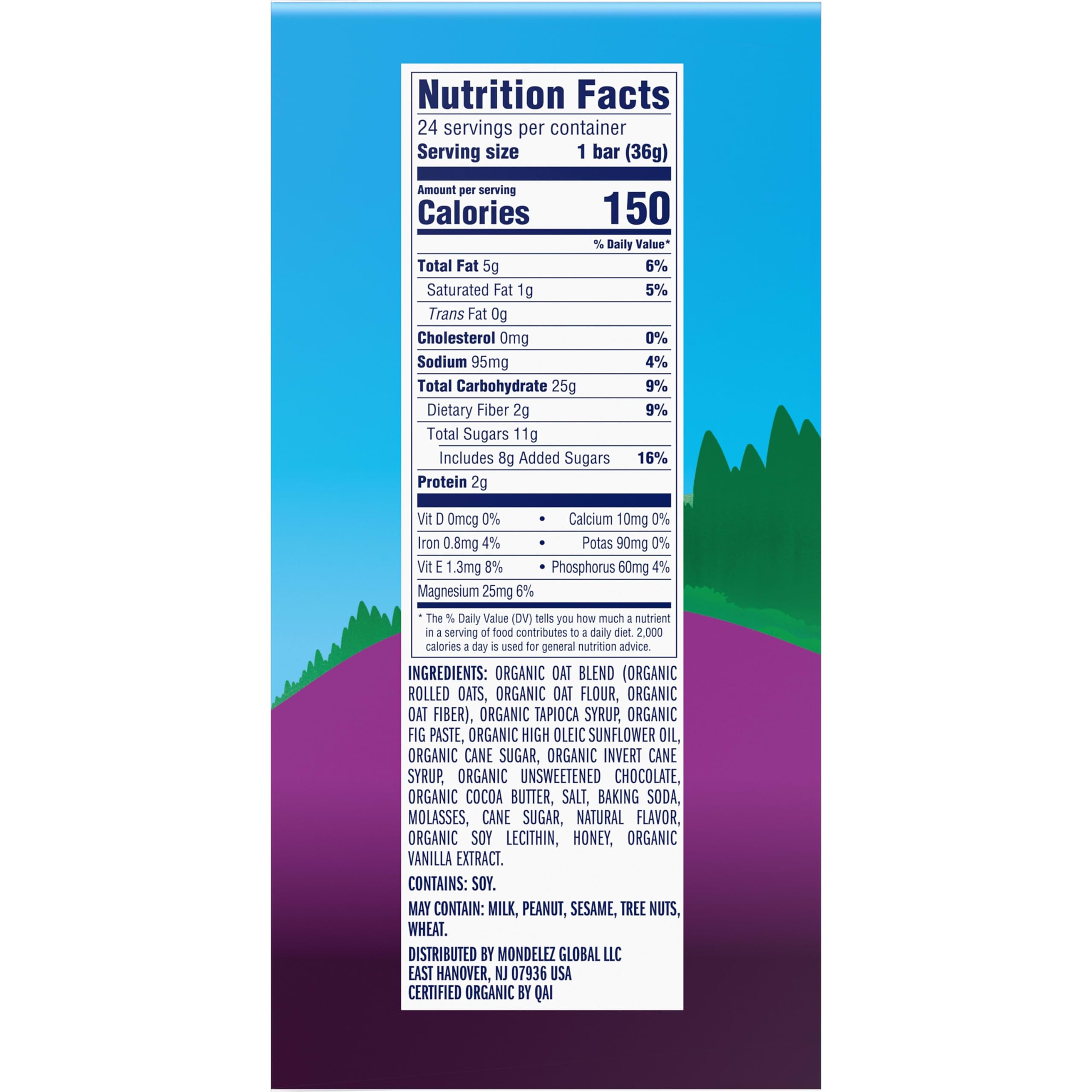Clif Kid Zbar close-up of organic rolled oats and chocolate chips ingredients