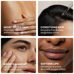 Cliganic argan oil applied to hair ends for shine and frizz control
