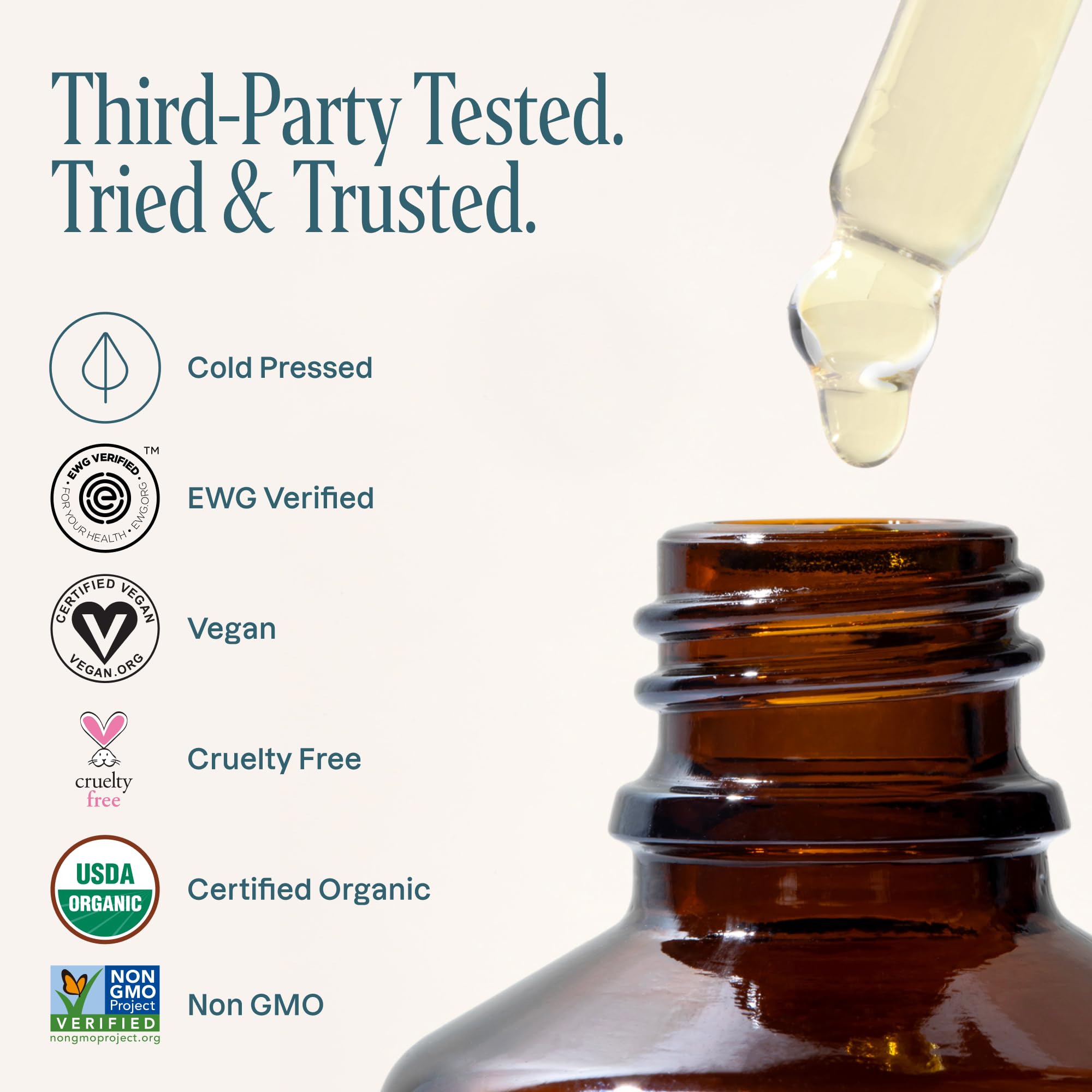 Cliganic argan oil next to common items to show 128 oz scale and value