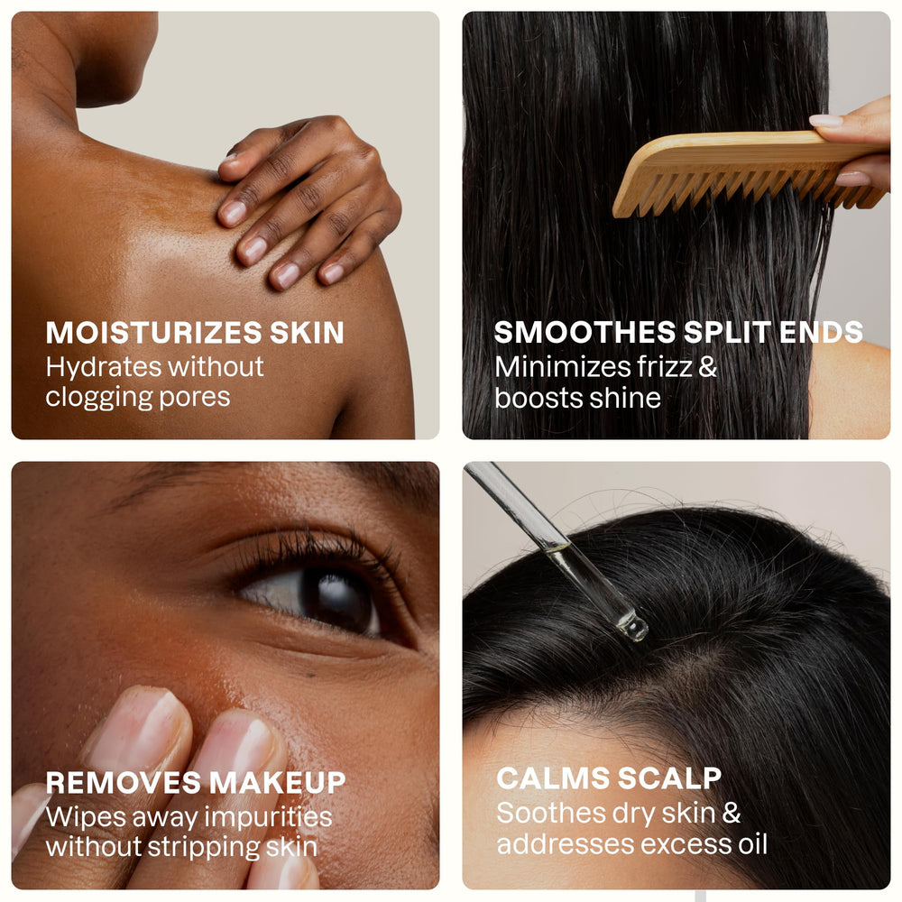 Cliganic jojoba oil used on beard and hair for softness