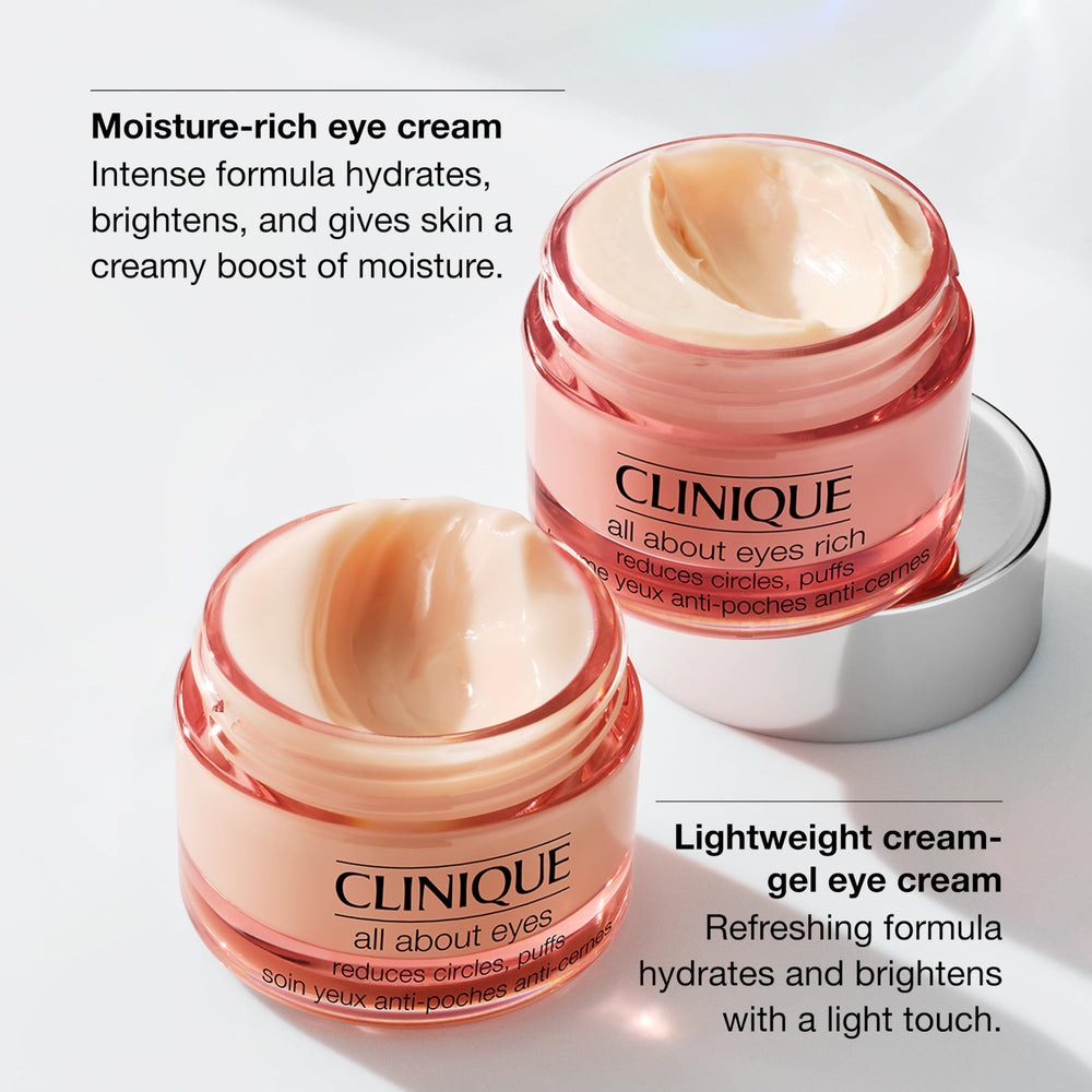 Clinique application under eye demonstrating gentle tapping to reduce puffiness