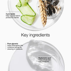Clinique gel on a palm demonstrating easy spreadability and oil-free hydration benefit