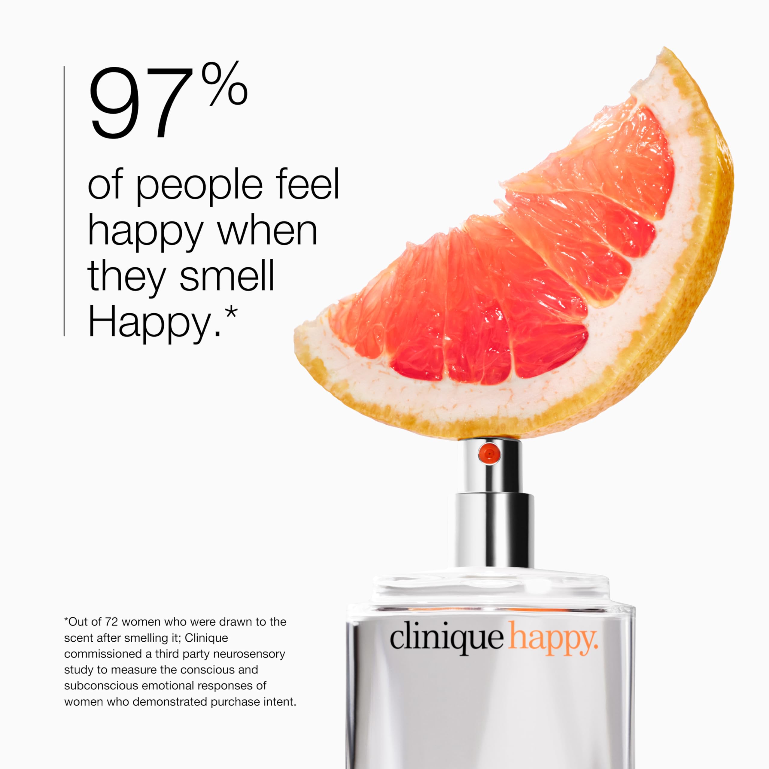 Clinique Happy cap and spray nozzle close-up benefit: precise, controlled application