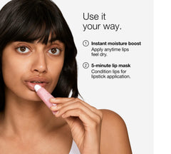 Clinique applying hydro-plump treatment to lips for instant hydration