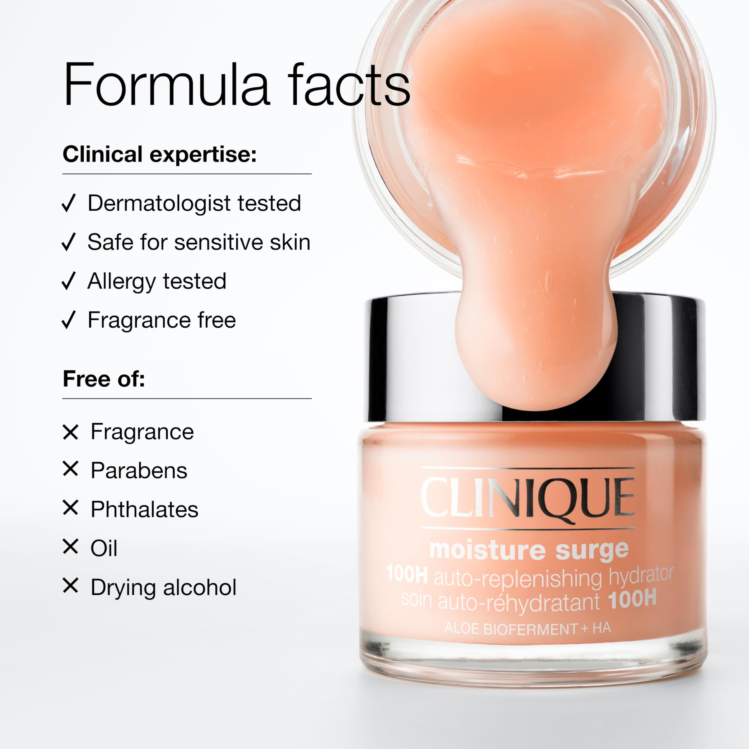 Clinique size comparison with coin showing Clinique 1 fl oz travel-friendly benefit